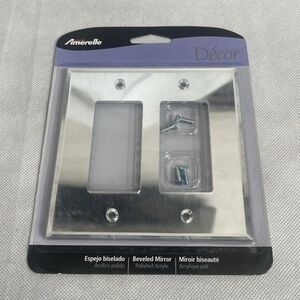 Amerelle Beveled Mirror Polished Acrylic Double Rocker Wall Plate NIP